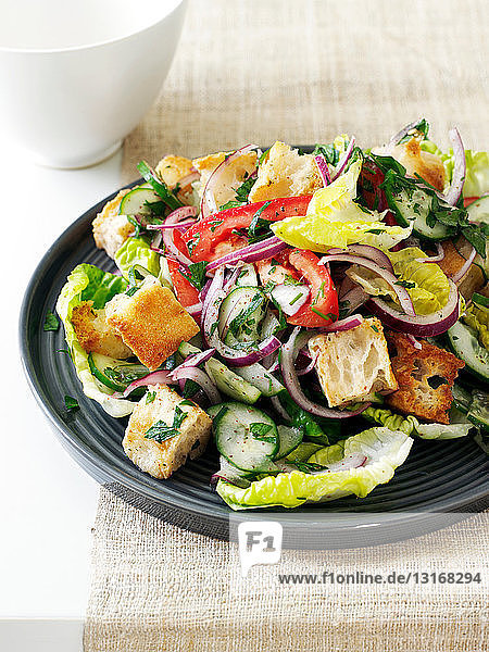 Teller mit Panzanella-Salat