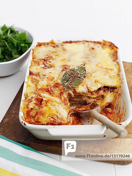Nahaufnahme eines Lasagne-Gerichts