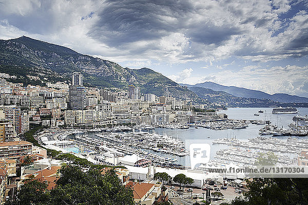 Ansicht der Küste und des Hafens  Monte Carlo  Monaco