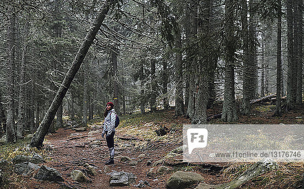 Bulgaria  Young yoman in the forest