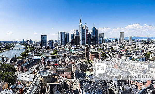 Deutschland  Hessen  Frankfurt  Skyline  Finanzdistrikt  Altstadt  Roemer- und Dom-Roemer-Projekt