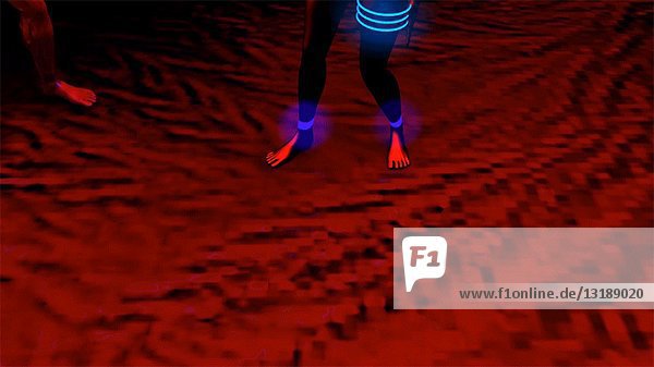 Futuristische Frau tanzt  CGI-Effekt