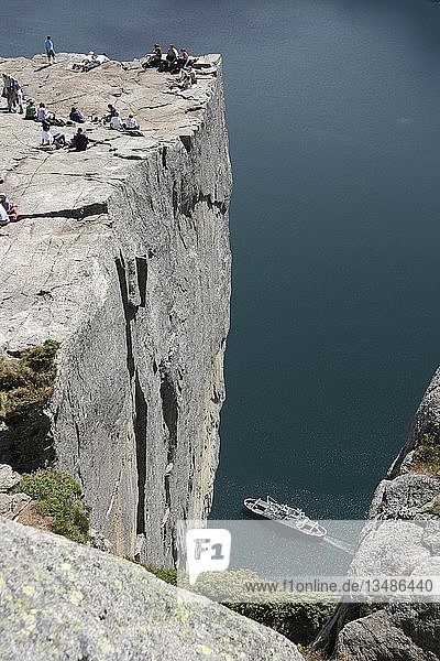Preikestolen Pulpit Rock above the Lysefjord  Norway  Scandinavia  Europe