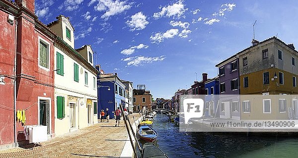 Farbenfrohe Insel Burano  Venedig  Venetien  Italien  Europa