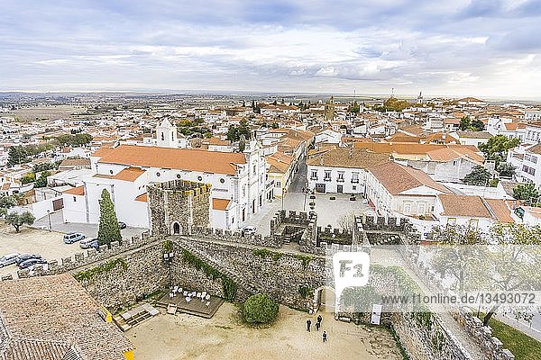 Cityscape with castel  Beja  Alentejo  Portugal  Europe