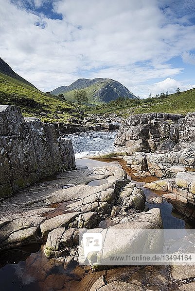 Etive River Highlands Schottland Großbritannien Europa