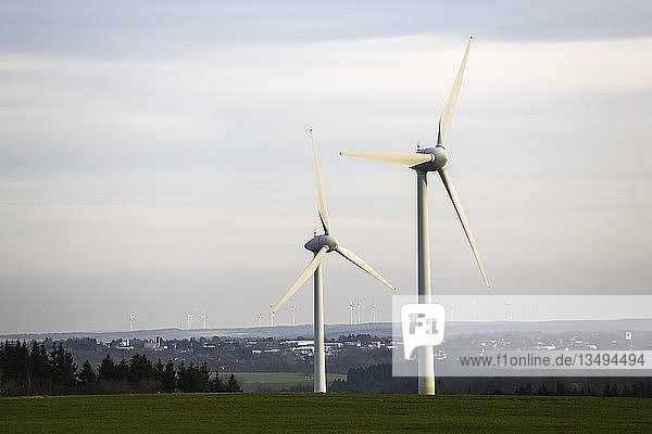 Many modern windmills in Simmerath  Germany  Europe