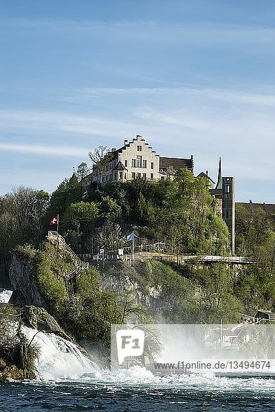 Schloss Laufen und der Rheinfall  bei Schaffhausen  Kanton Schaffhausen  Schweiz  Europa