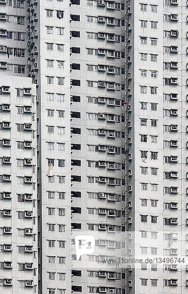 Facades of high-rise buildings  Kowloon  Hong Kong  China  Asia