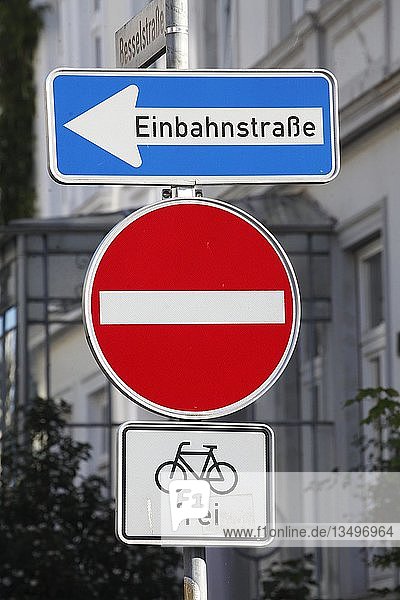 Traffic signs  Bremen  Germany  Europe