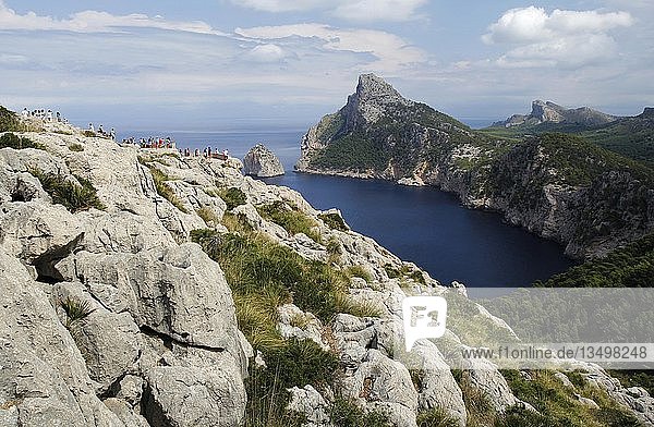 Lookout point  coastline  Cap de Formentor  Majorca or Mallorca  Spain  Europe