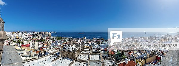 Panorama Vegueda und Hafen von Las Palmas Gran Canaria Spanien Europa