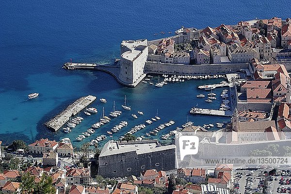 Old Port  view from Mount Srd  Dubrovnik  Croatia  Europe