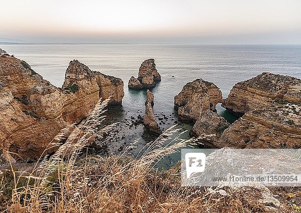 Felsen im Meer  Felsenküste der Algarve  Ponta da Piedade  Lagos  Portugal  Europa