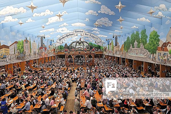 Bierzelt Hacker Pschorr Bräu Oktoberfest München Oberbayern Bayern Deutschland Europa