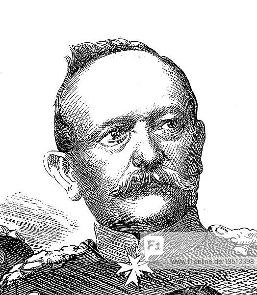 Porträt von Eduard Friedrich Karl von Fransecky  16. November 1807  22. Mai 1890  Holzschnitt  Deutschland  Europa