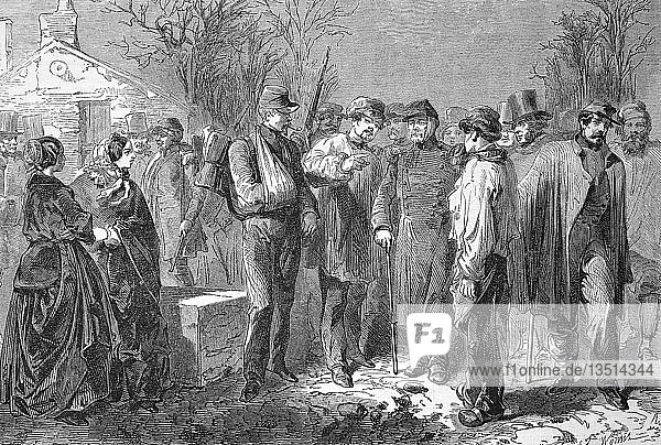 Krimkrieg 1855  die Rückkehr der verwundeten Soldaten nach Frankreich  Holzschnitt  England