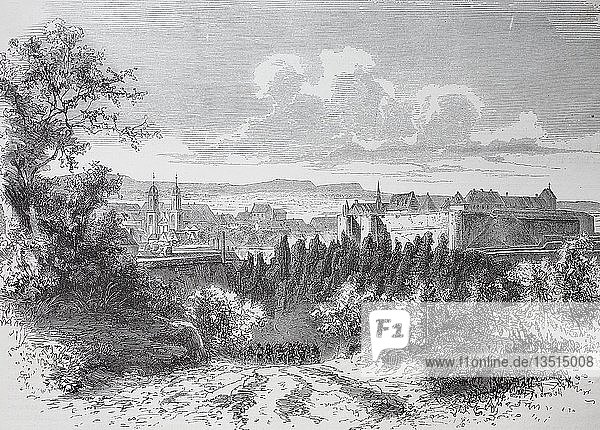 Blick auf die Festung Sedan Frankreich Deutsch-Französischer Krieg 1870/1871 Holzschnitt Frankreich Europa