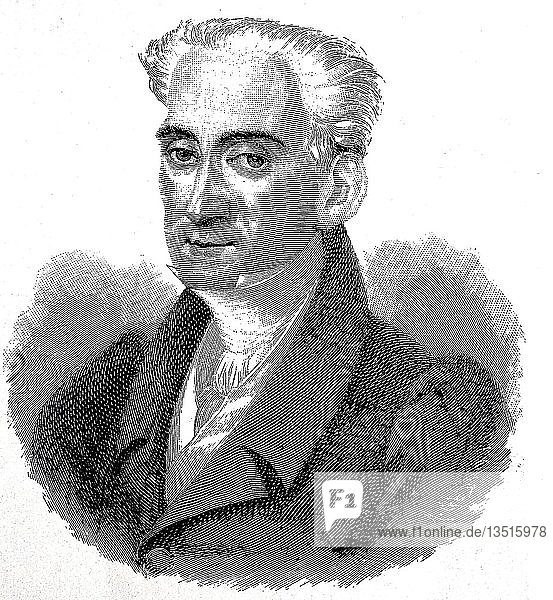 Ioannis Antonios Graf Kapodistrias  11. Februar 1776  9. Oktober 1831  das erste Staatsoberhaupt Griechenlands nach dem Revolutionskrieg des Osmanischen Reiches  Holzschnitt  Griechenland  Europa