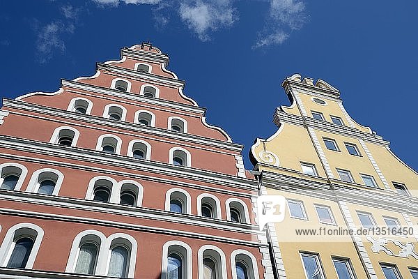 Historische Satteldachhäuser  19. Jahrhundert  Altstadt der Hansestadt Stralsund  UNESCO-Welterbe  Mecklenburg-Vorpommern  Deutschland  Europa  PublicGround  Europa