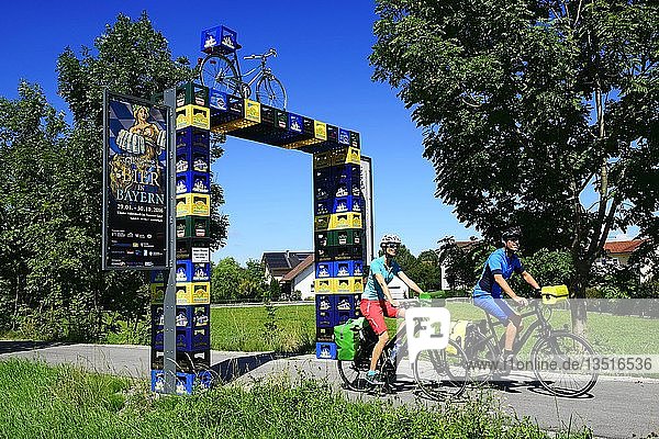 Bier-Radlweg  cycling trail  Aldersbach  Eastern Bavaria  Lower Bavaria  Bavaria  Germany  Europe