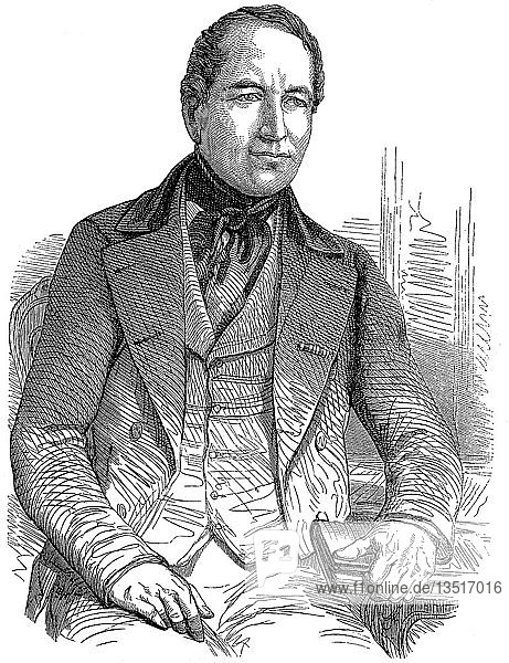 Karl Ludwig von Bruck  1798  1860  Staatsmann  Holzschnitt  Österreich  Europa