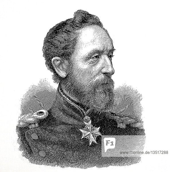 Karl Konstantin Albrecht Leonhard von Blumenthal  ab 1883 Graf von Blumenthal  30. Juli 1810  21. Dezember 1900  preußischer Offizier  Holzschnitt  Deutschland  Europa