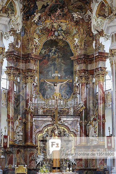 Altar  Wallfahrtskirche Maria Steinbach  bei Legau  Unterallgäu  Allgäu  Schwaben  Bayern  Deutschland  Europa