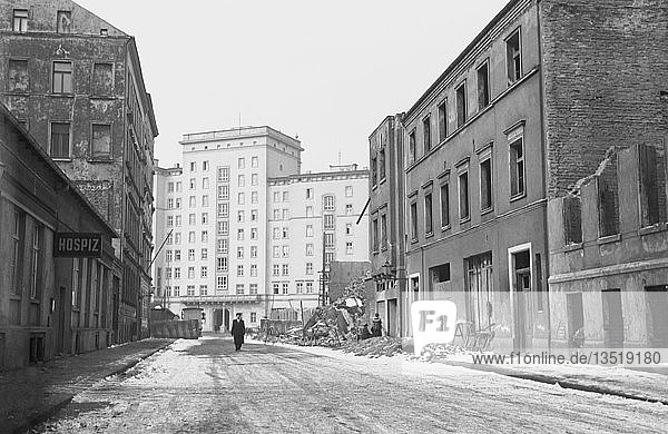 Baustelle 1956 Ringbebauung Roßplatz Rückseite Leipzig Sachsen DDR Deutschland Europa