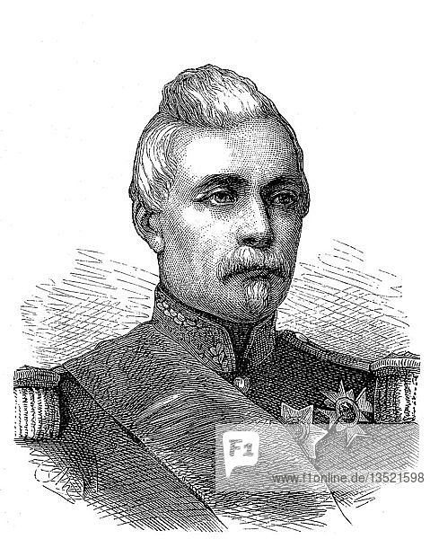 Louis Jean-Baptiste d'Aurelle de Paladines  9. Januar 1804  17. Dezember 1877  französischer General  Holzschnitt  Porträt  Frankreich  Europa