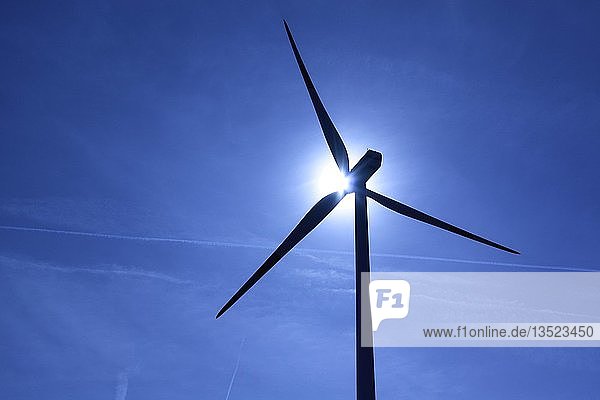 Windkraftanlage bei Kirchberg an der Jagst  Baden-Württemberg  Deutschland  Europa