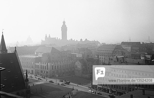 Blick über Leipzig 1955 Leipzig Sachsen DDR Deutschland Europa
