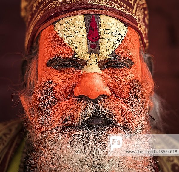 Sadhu  Asket  heiliger Mann  Pashupatinath  Kathmandu  Nepal  Asien