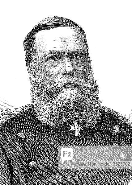 Eduard Ernst Friedrich Hannibal Vogel von Falckenstein  January 5  1797  April 6  1885  Prussian general of the infantry  woodcut  portrait  Prussia