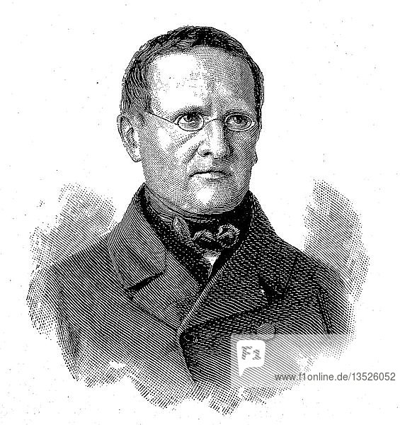 Otto Theodor Freiherr von Manteuffel  3. Februar 1805  26. November 1882  preußischer Politiker  preußischer Ministerpräsident  Holzschnitt  Deutschland  Europa