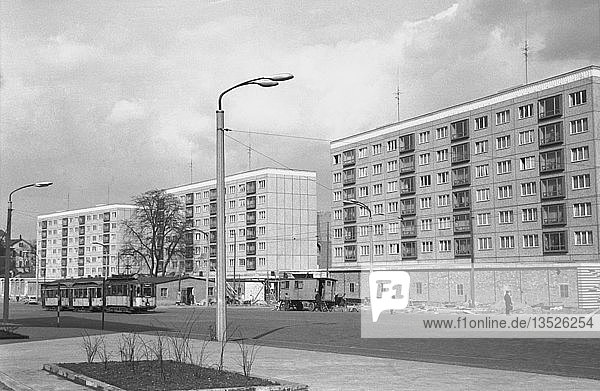 Wohnungsbau Erste Plattenbauten 1963 Georgiring Leipzig Sachsen DDR Deutschland Europa