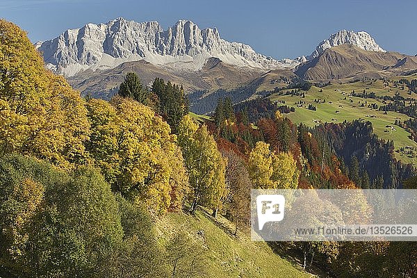 Herbstlandschaft in den Bergen  Prättigau  Graubünden  Schweiz  Europa