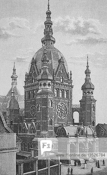 Die neue Synagoge in Danzig  Reproduktion einer Holzschnitt-Publikation aus dem Jahr 1888  Danzig  Polen  Europa