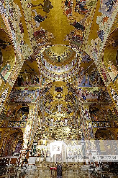 Interior Serbian Orthodox Resurrection Cathedral Saborni Hram Hristovog Vaskrsenja Podgorica Montenegro Europe