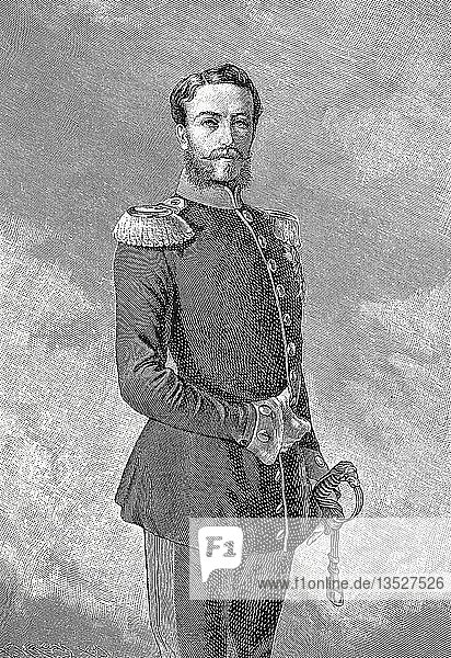 Frederick I of Baden at the age of 31  September 9  1826  September 28  1907  woodcut  Germany  Europe