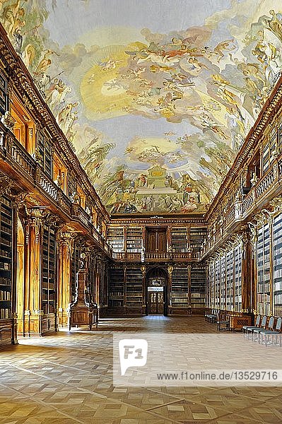 Philosophischer Saal in der Bibliothek des Klosters Strahov  Prag  Tschechische Republik  Europa