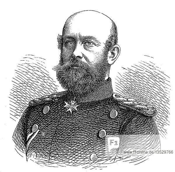 Friedrich Franz III  19. März 1851  10. April 1897  vorletzter Großherzog von Mecklenburg-Schwerin  Holzschnitt  Deutschland  Europa