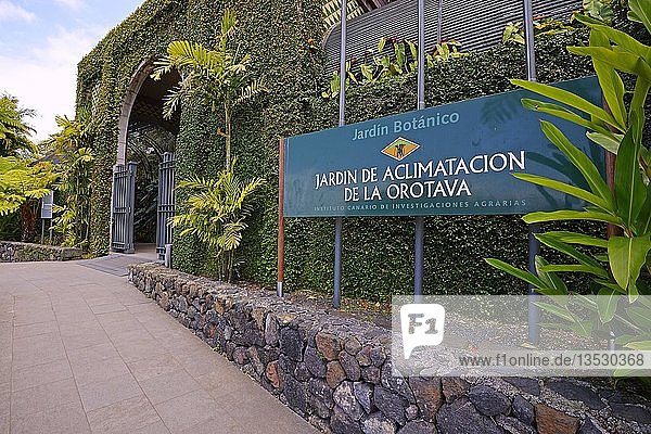 Eingang  Jardín de aclimatación de la Orotava  Botanico  Botanischer Garten Teneriffa  Kanarische Inseln  Spanien  Europa