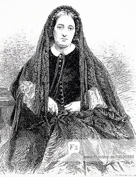 Frau Antonia Zichy de Zich und Vasonkeo  1816  1888  die Witwe von Ludwig Batthyany  1880  England