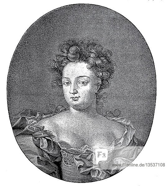 Sophie Charlotte Herzogin von Braunschweig und Lüneburg  30. Oktober 1668  1. Februar 1705  Holzschnitt  Deutschland  Europa