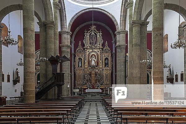 Innenansicht, Altarraum, Iglesia de San Sebastian, Agüimes, Gran Canaria, Kanarische Inseln, Spanien, Europa