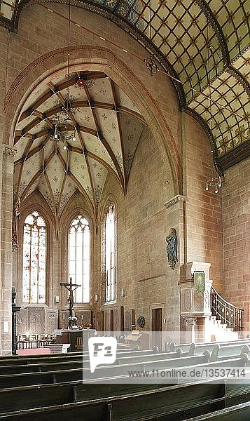 Innenansicht  Klosterkirche  Kloster Herrenalb  Abtei Herrenalb  ehemaliges Zisterzienserkloster  Bad Herrenalb  Baden-Württemberg  Deutschland  Europa
