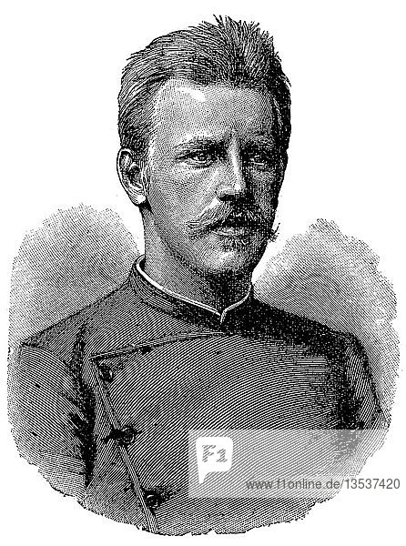 Fridtjof Nansen  1861- 1930  explorer  scientist  diplomat  humanitarian and Nobel Peace Prize laureate  North Pole expedition of 1893  woodcut  Norway  Europe