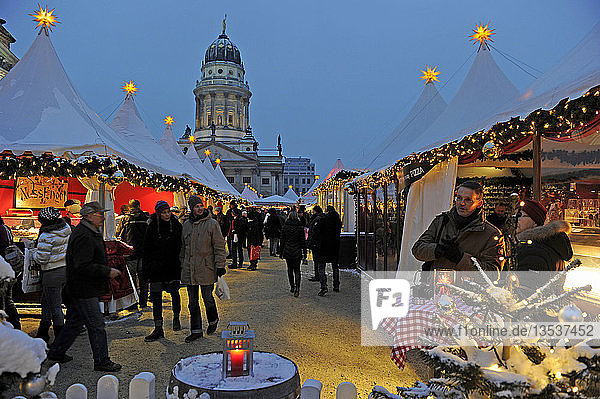 Christmas market on Gendarmenmarkt square  Berlin  Germany  Europe
