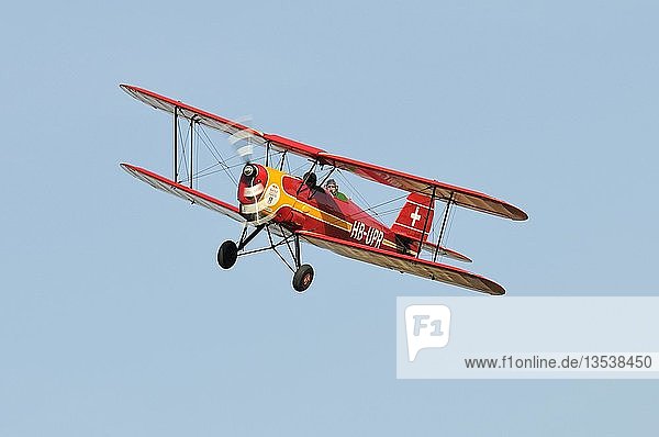 Belgischer Doppeldecker Stampe SV4A Erstflug 1938 Europas großes Oldtimer-Fliegertreffen auf der Hahnweide Kirchheim-Teck Baden-Württemberg Deutschland Europa